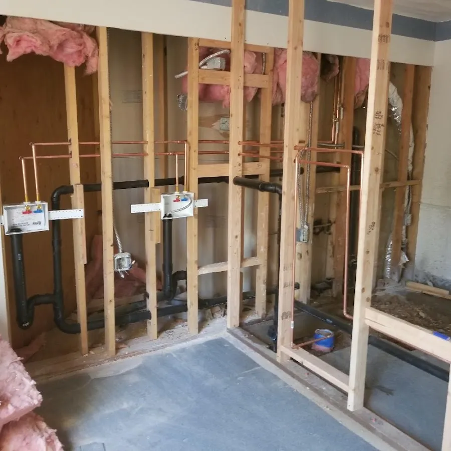 Copper pipe rough-in and plumbing installation in Sanibel